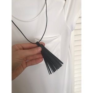 Express leather tassel necklace